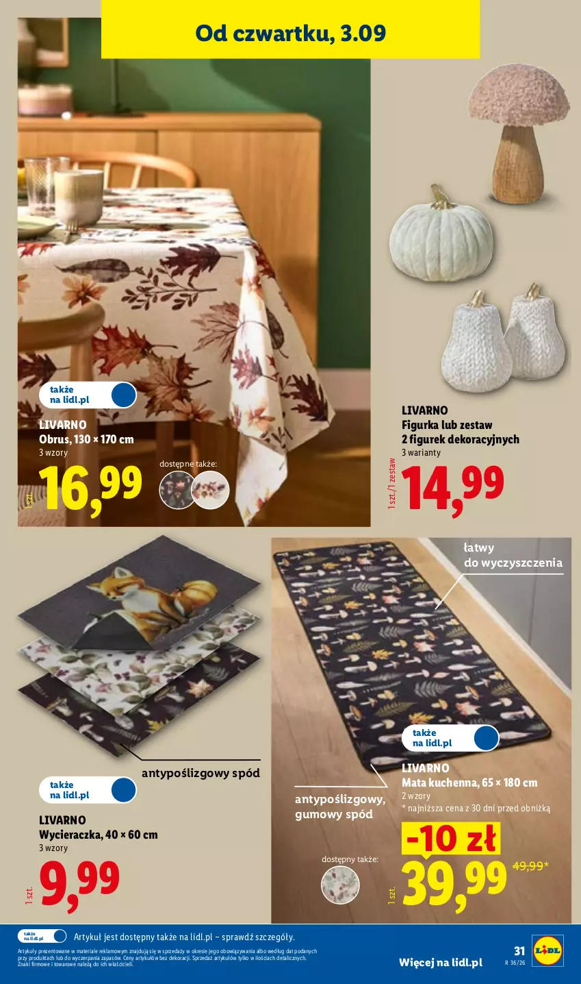 Gazetka promocyjna Lidl - Gazetka ważna od 31.08. do 05.09. - ważna 31.08 do 05.09.2026 - strona 37 - produkty: Ivar, Obrus, Wycieraczka