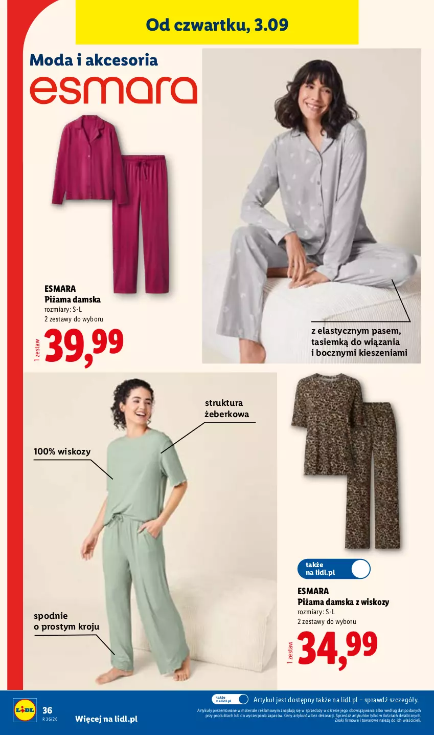 Gazetka promocyjna Lidl - Gazetka ważna od 31.08. do 05.09. - ważna 31.08 do 05.09.2026 - strona 42 - produkty: Moda, Piżama, Spodnie