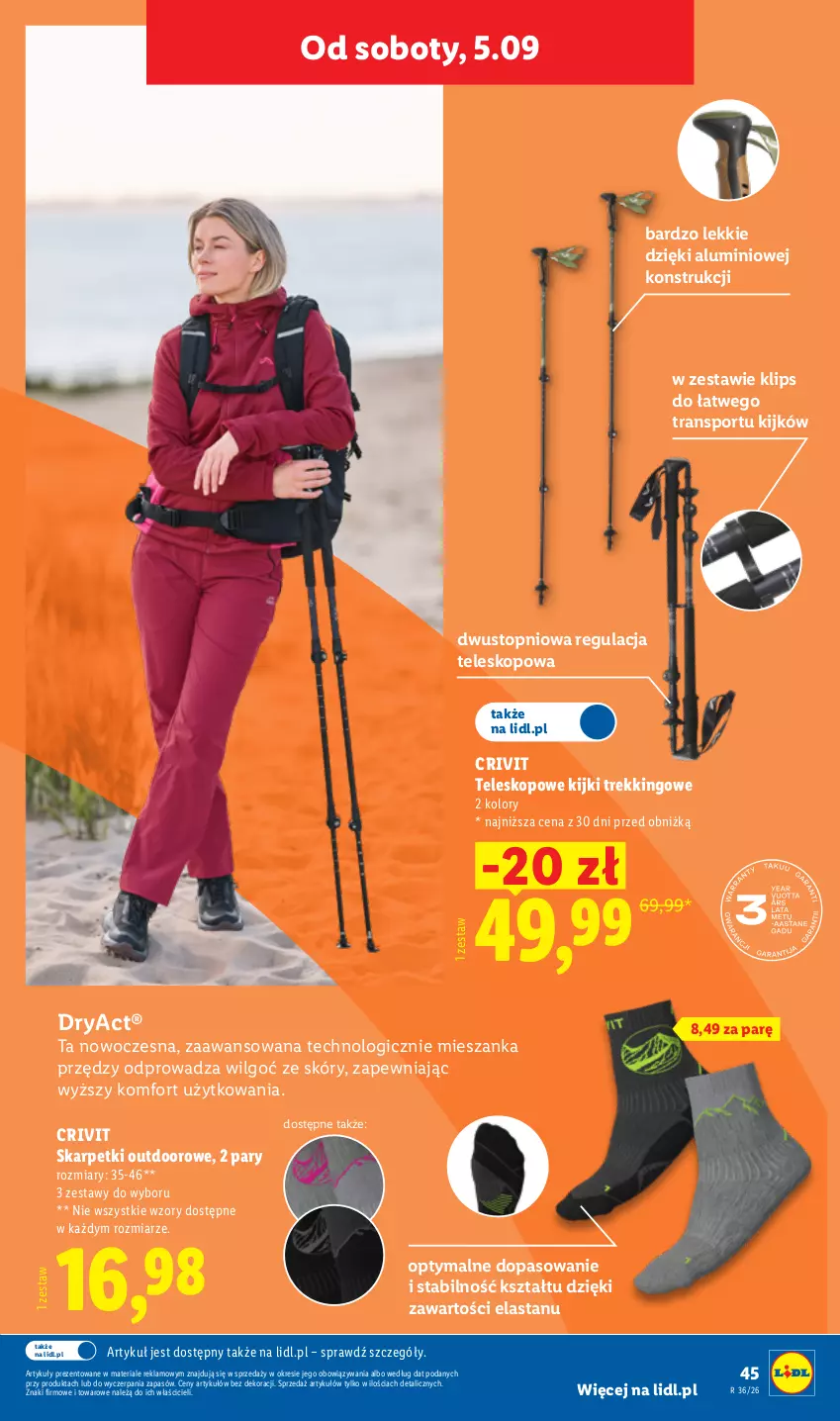 Gazetka promocyjna Lidl - Gazetka ważna od 31.08. do 05.09. - ważna 31.08 do 05.09.2026 - strona 53 - produkty: Karp, LG, Por, Skarpetki, Sport, Teleskop, Top, Tran