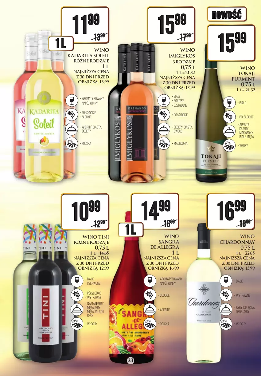 Gazetka promocyjna Dino - Katalog alkoholowy 14-19.08 - ważna 14.08 do 19.08.2023 - strona 23 - produkty: Chardonnay, Deser, Drób, Gra, Grill, Gry, Makaron, Napój, Owoce, Owoce morza, Piec, Por, Portada, Ryż, Sałat, Ser, Sos, Tokaji, Torba, Warzywa, Winiarnia Zamojska, Wino