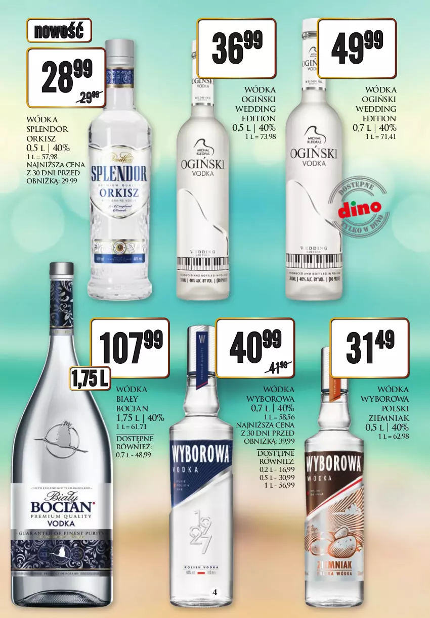 Gazetka promocyjna Dino - Katalog alkoholowy 14-19.08 - ważna 14.08 do 19.08.2023 - strona 4 - produkty: Biały Bocian, Gra, Krupnik, Ogiński, Wódka, Wyborowa