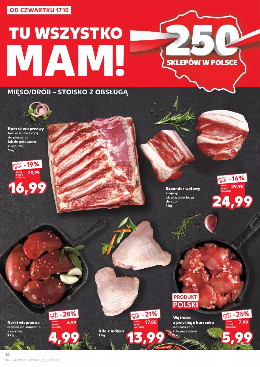 Gazetka promocyjna Kaufland - Gazetka tygodnia - ważna 17.10 do 23.10.2024 - strona 14 - produkty: Boczek, Boczek wieprzowy, Drób, Kapustą, Kurczak, Mięso, Pasztet, Piec, Szponder wołowy