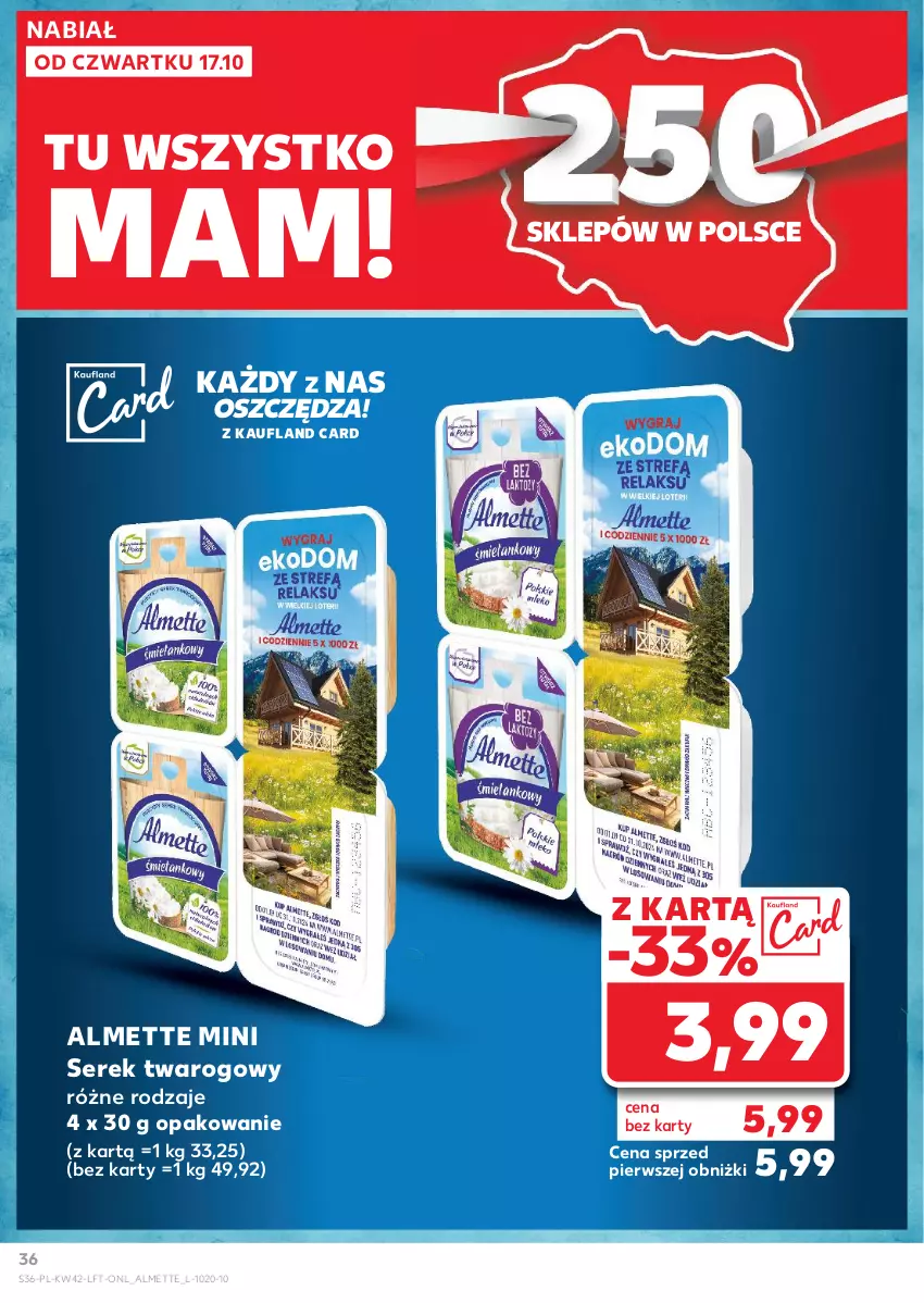 Gazetka promocyjna Kaufland - Gazetka tygodnia - ważna 17.10 do 23.10.2024 - strona 36 - produkty: Almette, Ser, Serek, Serek twarogowy