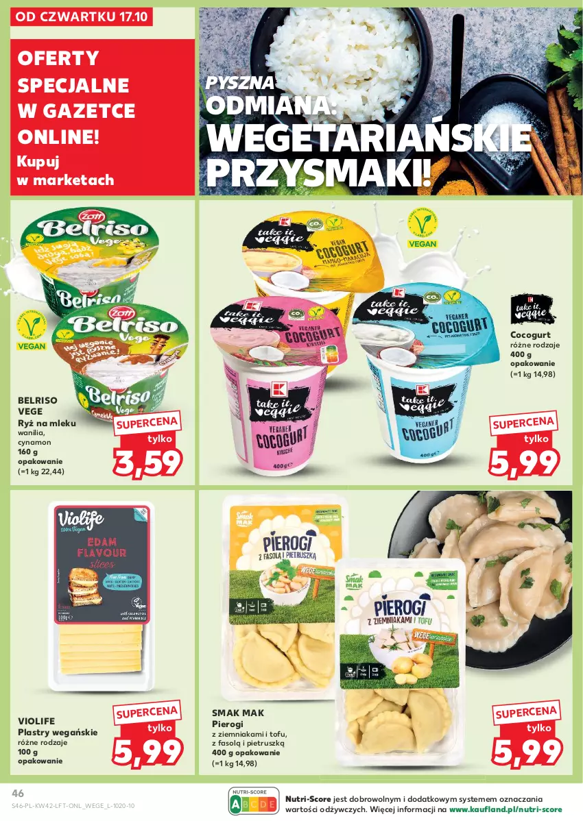 Gazetka promocyjna Kaufland - Gazetka tygodnia - ważna 17.10 do 23.10.2024 - strona 46 - produkty: Belriso, Fa, Pierogi, Przysmaki, Ryż, Ryż na mleku, Tofu