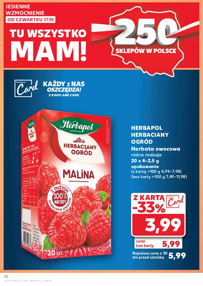 Gazetka promocyjna Kaufland - Gazetka tygodnia - ważna 17.10 do 23.10.2024 - strona 52 - produkty: Herbapol, Herbata, Herbata owocowa, Ogród