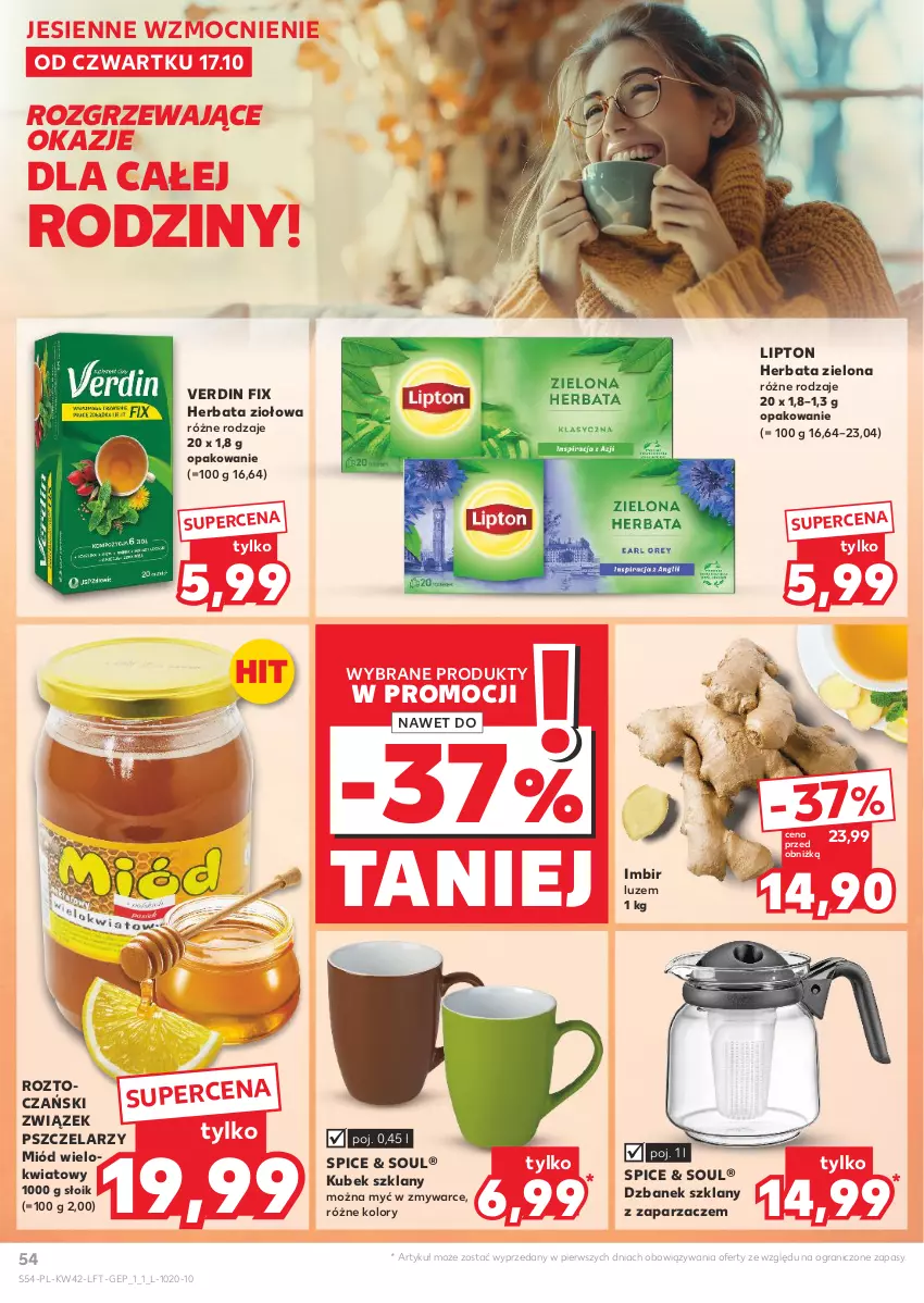 Gazetka promocyjna Kaufland - Gazetka tygodnia - ważna 17.10 do 23.10.2024 - strona 54 - produkty: Dzbanek, Gra, Herbata, Imbir, Kubek, Lipton, Miód, Zaparzacz