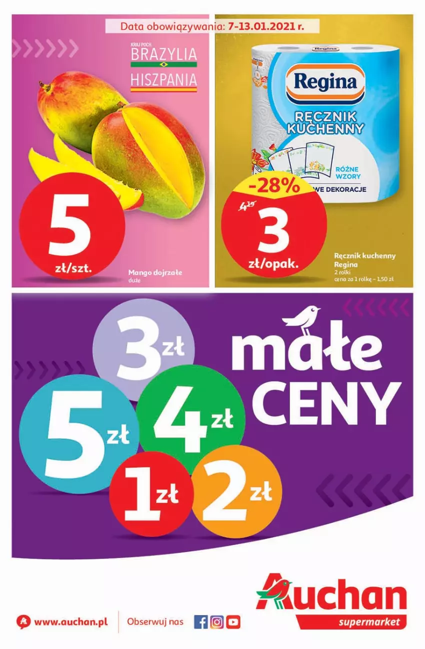 Gazetka promocyjna Auchan - Małe ceny Supermarkety - ważna 07.01 do 13.01.2021 - strona 1