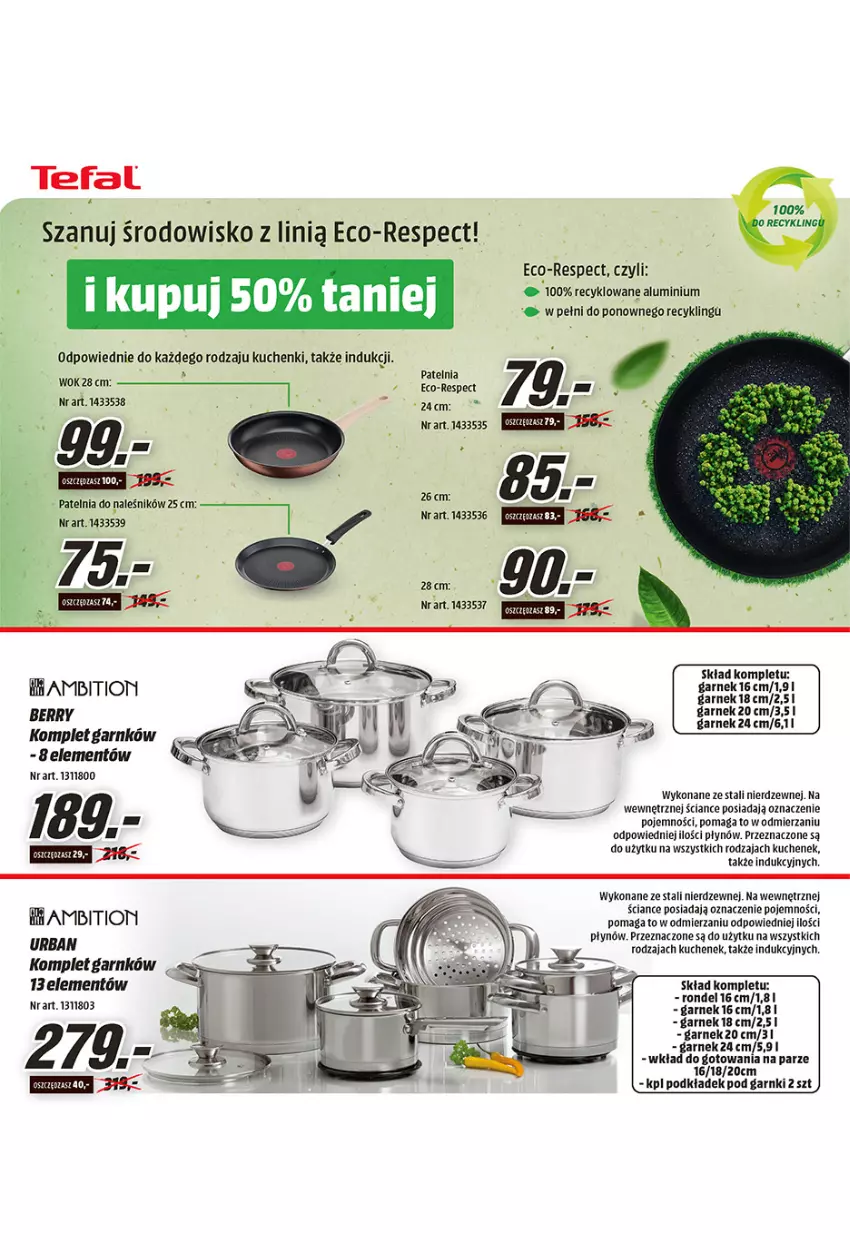 Gazetka promocyjna Media Markt - Gazetka Media Markt - ważna 10.03 do 03.04.2021 - strona 11 - produkty: Fa, Garnek, Patelnia, Podkład, Rondel, Tefal