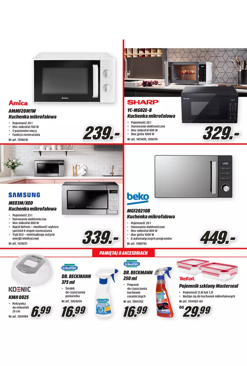 Gazetka promocyjna Media Markt - Gazetka Media Markt - ważna 10.03 do 03.04.2021 - strona 9 - produkty: Amica, Fa, Gra, Grill, Kuchenka mikrofalowa, Piekarnik, Pojemnik, Pojemnik szklany, Tefal, Top