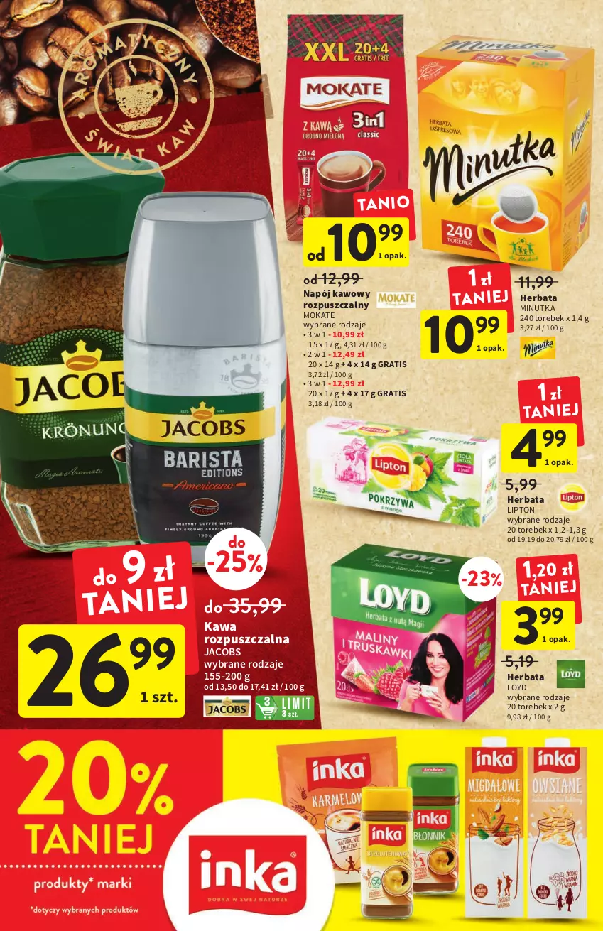 Gazetka promocyjna Intermarche - Gazetka Intermarche - ważna 15.09 do 21.09.2022 - strona 26 - produkty: Gra, Herbata, Jacobs, Kawa, Kawa rozpuszczalna, Lipton, Loyd, Napój