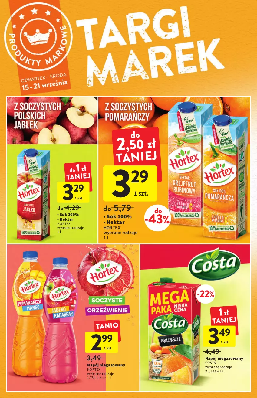 Gazetka promocyjna Intermarche - Gazetka Intermarche - ważna 15.09 do 21.09.2022 - strona 32 - produkty: Hortex, Napój, Napój niegazowany, Nektar, Sok