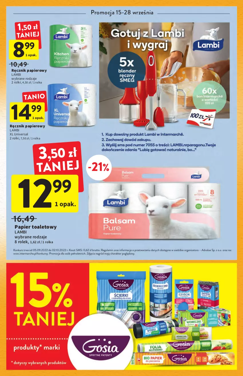 Gazetka promocyjna Intermarche - Gazetka Intermarche - ważna 15.09 do 21.09.2022 - strona 33 - produkty: Papier, Papier toaletowy, Ręcznik, Rolki