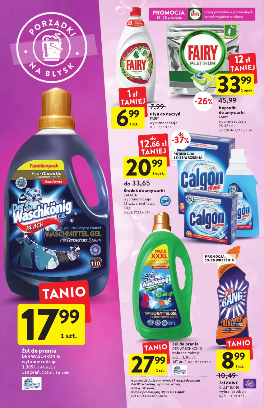 Gazetka promocyjna Intermarche - Gazetka Intermarche - ważna 15.09 do 21.09.2022 - strona 34 - produkty: Calgon, Cillit Bang, Fa, Fairy, König, LG, Proszek do prania, Zmywarki