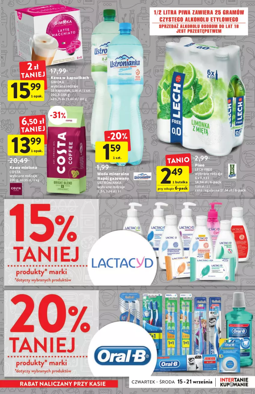 Gazetka promocyjna Intermarche - Gazetka Intermarche - ważna 15.09 do 21.09.2022 - strona 7 - produkty: Gimoka, Kawa, Kawa mielona, Napój, Napój gazowany, Piwo, Woda, Woda mineralna