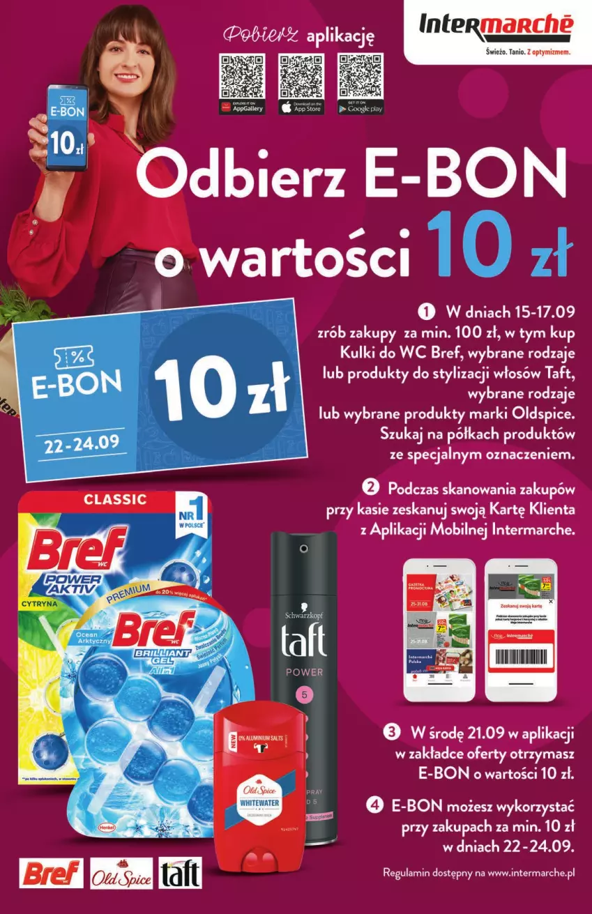 Gazetka promocyjna Intermarche - Gazetka Intermarche - ważna 15.09 do 21.09.2022 - strona 8 - produkty: Bref, Kulki do wc, Półka, Taft