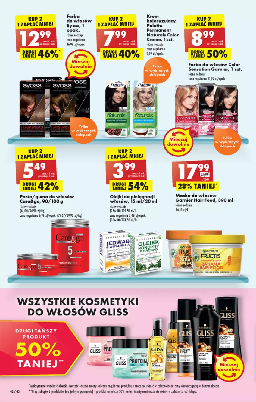 Gazetka promocyjna Biedronka - W tym tygodniu P - ważna 25.07 do 30.07.2022 - strona 42 - produkty: Color Creme, Fa, Farba do włosów, Fructis, Garnier, Maska, Olej, Sok, Syoss