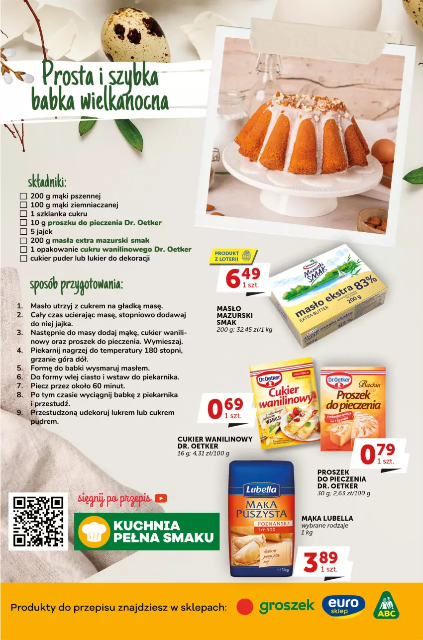 Gazetka promocyjna Groszek - ważna 08.03 do 21.03.2023 - strona 2 - produkty: Babka, Bell, Bella, Cukier, Cukier puder, Cukier wanilinowy, Dr. Oetker, Kuchnia, Lubella, Mąka, Masło, Piec, Piekarnik, Proszek do pieczenia, Puder, Szklanka, Top