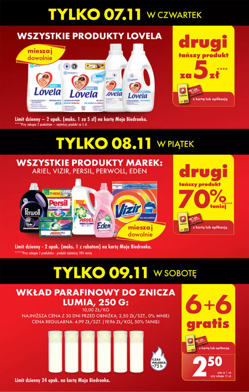 Gazetka promocyjna Biedronka - Od czwartku - ważna 07.11 do 13.11.2024 - strona 11 - produkty: Ariel, Dron, Lovela, Persil, Perwoll, Vizir, Znicz