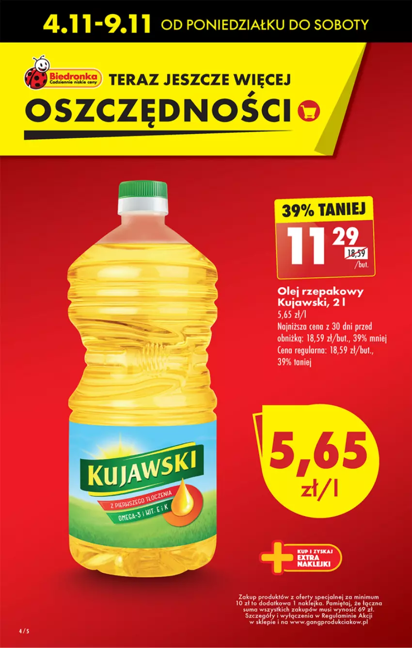 Gazetka promocyjna Biedronka - Od czwartku - ważna 07.11 do 13.11.2024 - strona 4 - produkty: Klej, Mięta, Mus, Olej, Olej rzepakowy