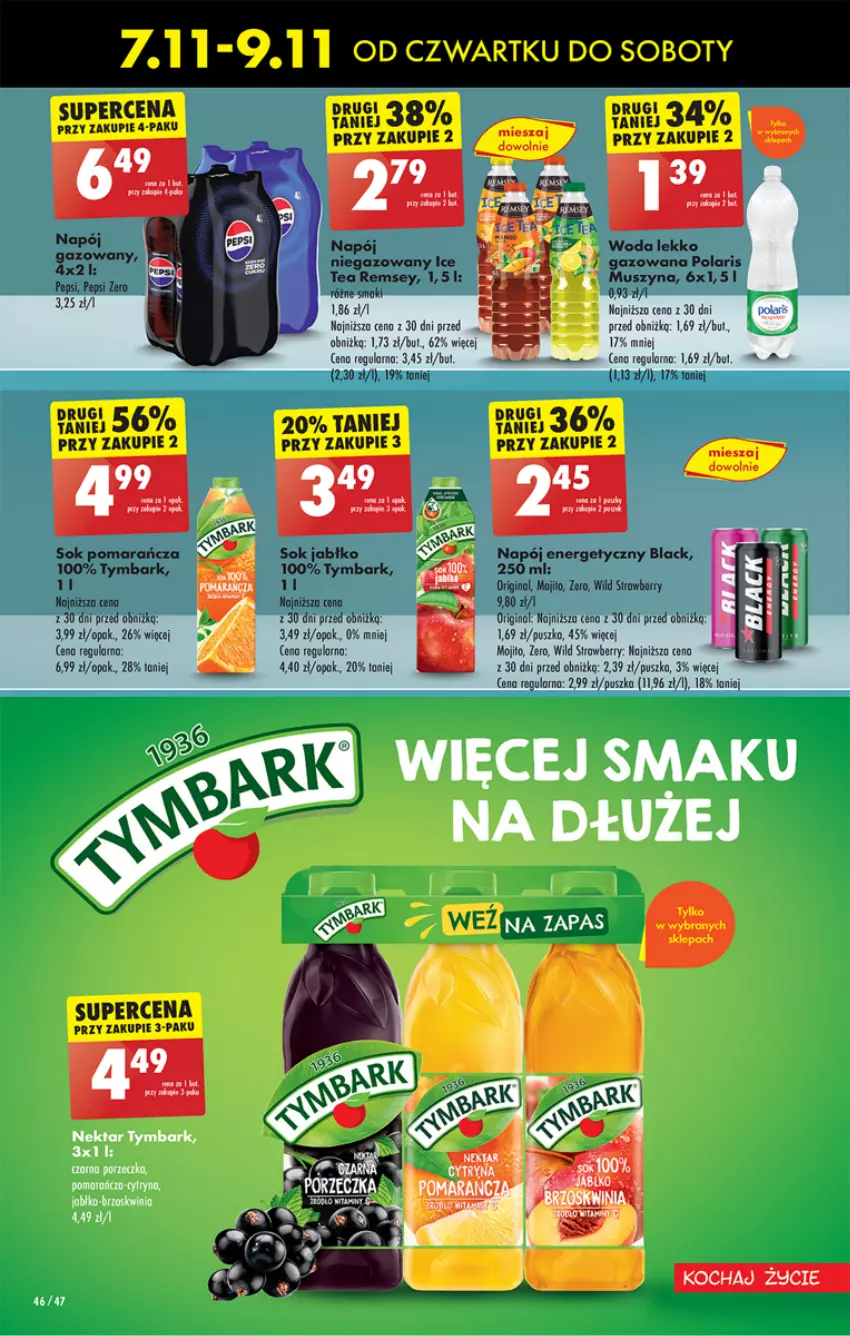 Gazetka promocyjna Biedronka - Od czwartku - ważna 07.11 do 13.11.2024 - strona 52 - produkty: Gin, Koc, Lack, Mus, Napój, Napój energetyczny, Napój gazowany, Napój niegazowany, Pepsi, Sok, Szyna, Tymbark