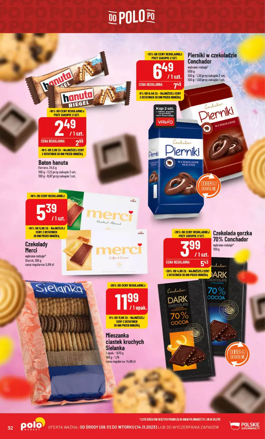 Gazetka promocyjna PoloMarket - Gazetka pomocyjna - ważna 08.11 do 14.11.2023 - strona 32 - produkty: Baton, Czekolada, Czekolada gorzka, Ferrero, Merci, Stek