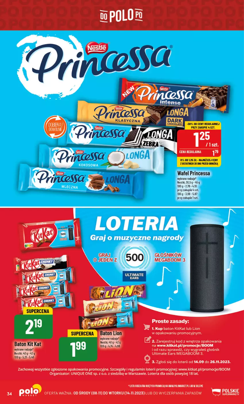 Gazetka promocyjna PoloMarket - Gazetka pomocyjna - ważna 08.11 do 14.11.2023 - strona 34 - produkty: Baton, Głośnik, Gra, Lion, Princessa