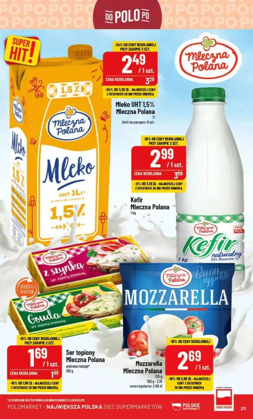 Gazetka promocyjna PoloMarket - ważna 06.09 do 12.09.2023 - strona 18 - produkty: Kefir, LANA, Mleko, Mozzarella, Ser, Ser topiony, Top