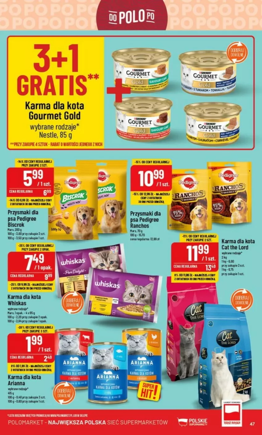 Gazetka promocyjna PoloMarket - ważna 06.09 do 12.09.2023 - strona 42 - produkty: Gourmet Gold, Mars, Pedigree, Przysmaki, Tran, Whiskas