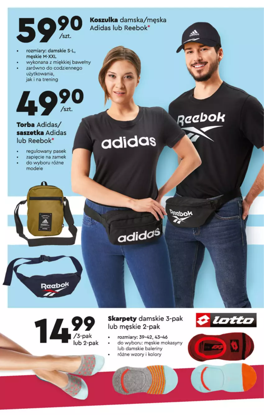 Gazetka promocyjna Biedronka - Okazje tygodnia - ważna 12.04 do 24.04.2021 - strona 4 - produkty: Adidas, Baleriny, Karp, Kosz, Koszulka, Mokasyny, Pasek, Torba