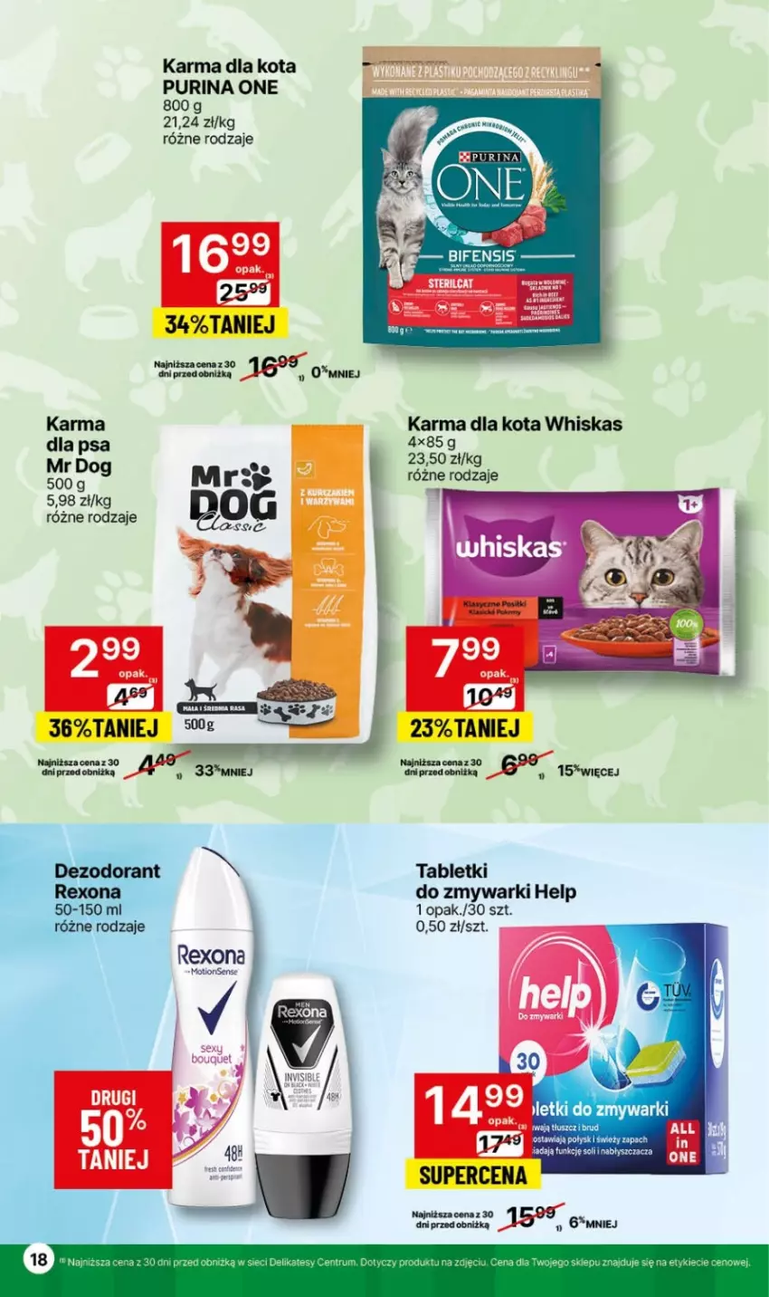 Gazetka promocyjna Delikatesy Centrum - NOWA GAZETKA Delikatesy Centrum od 22 stycznia! 22-28.01.2024 - ważna 22.01 do 28.01.2024 - strona 18 - produkty: Dezodorant, Pur, Purina, Rexona, Rum, Tablet, Whiskas, Zmywarki