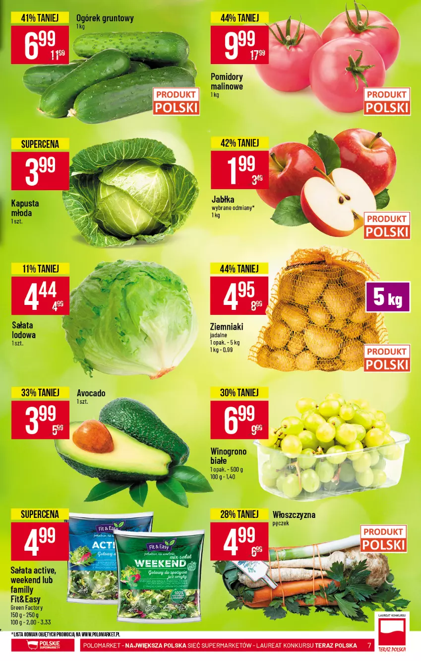 Gazetka promocyjna PoloMarket - Gazetka promocyjna  r - ważna 14.04 do 20.04.2021 - strona 7 - produkty: Avocado, Fa, Jabłka, Laur, Pomidory, Sałat, Sałata lodowa, Wino, Włoszczyzna pęczek