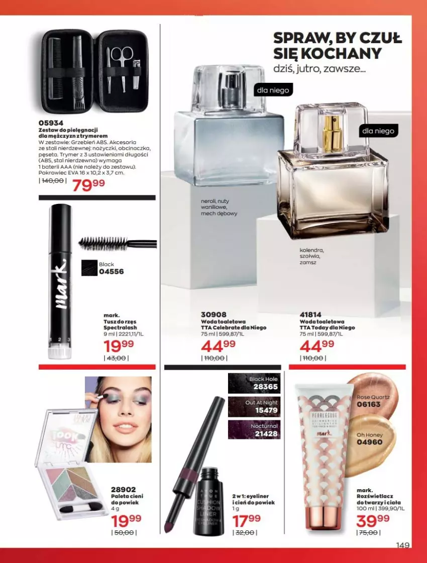 Gazetka promocyjna Avon - Katalog Avon 7/2021 kampania lipiec - ważna 01.07 do 31.07.2021 - strona 149 - produkty: Cień, Koc, Kolendra, Lack, Noż, Nożyczki, Paleta, Pokrowiec, Tusz, Woda, Woda toaletowa