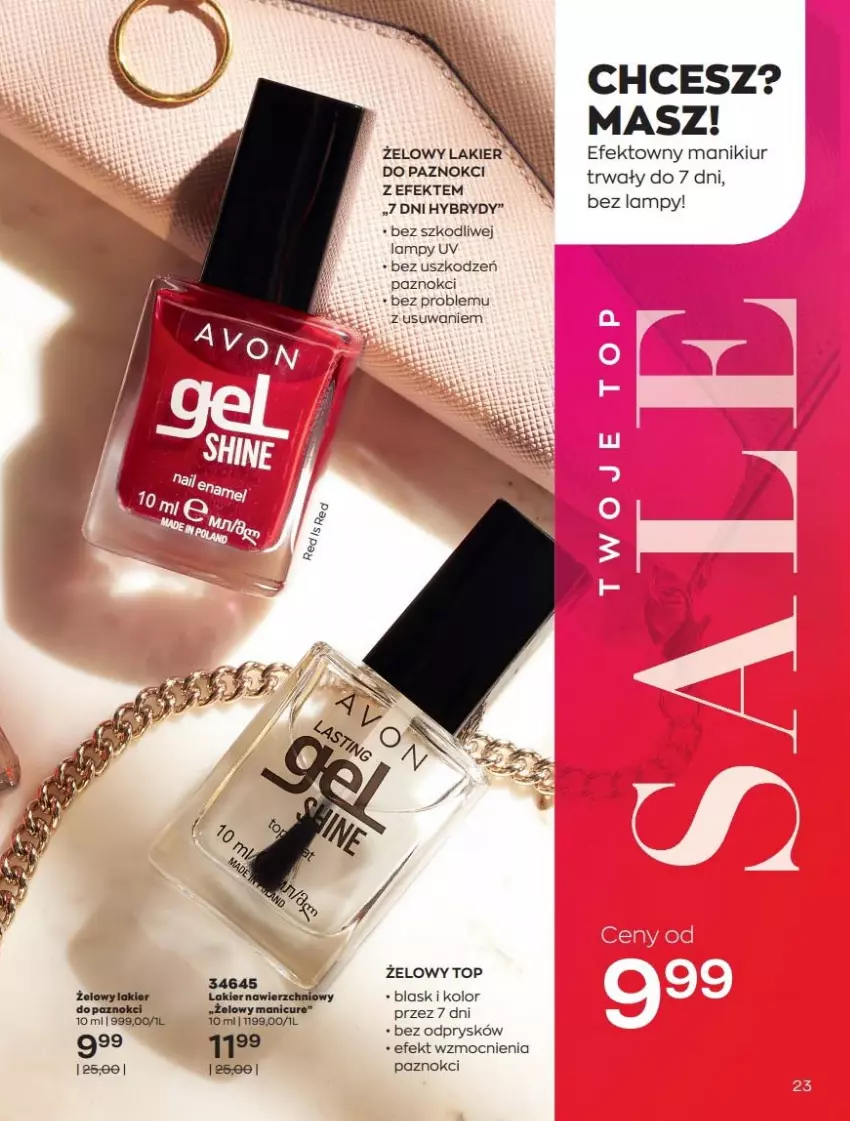 Gazetka promocyjna Avon - Katalog Avon 7/2021 kampania lipiec - ważna 01.07 do 31.07.2021 - strona 23 - produkty: Lakier, Top