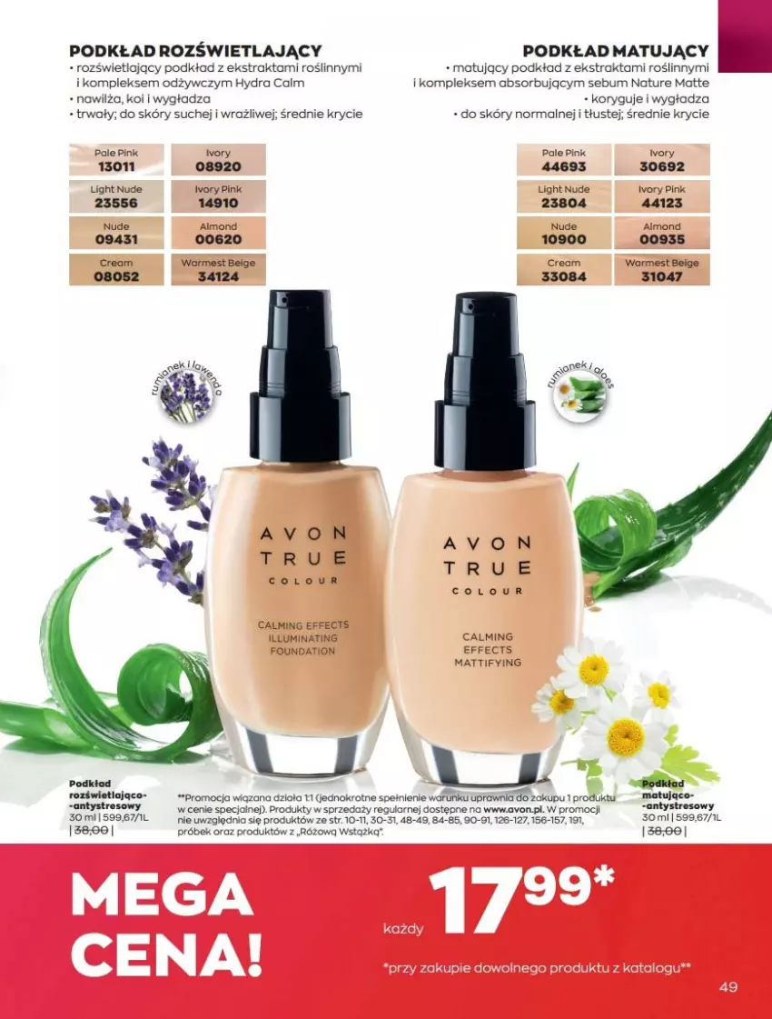 Gazetka promocyjna Avon - Katalog Avon 7/2021 kampania lipiec - ważna 01.07 do 31.07.2021 - strona 49 - produkty: Foundation, LG, Podkład, Podkład matujący