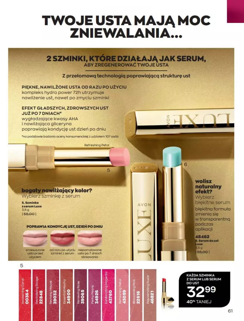 Gazetka promocyjna Avon - Katalog Avon 7/2021 kampania lipiec - ważna 01.07 do 31.07.2021 - strona 61 - produkty: Inka, Rum, Ser, Serum, Szminka