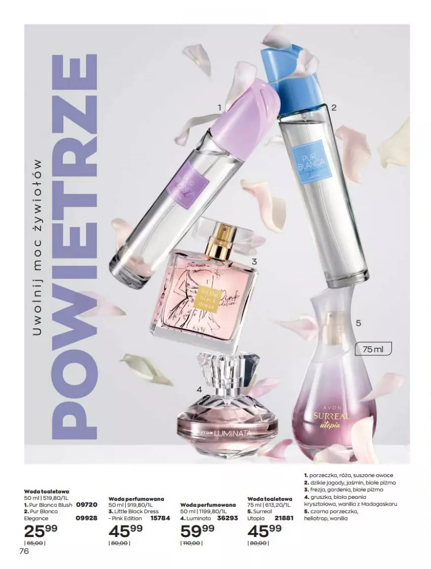 Gazetka promocyjna Avon - Katalog Avon 7/2021 kampania lipiec - ważna 01.07 do 31.07.2021 - strona 76 - produkty: Dres, Helio, Owoce, Perfum, Por, Pur, Top, Woda