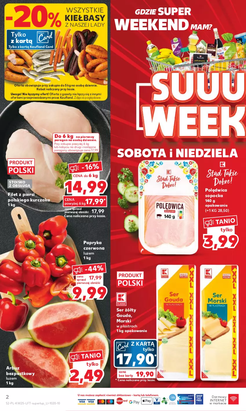 Gazetka promocyjna Kaufland - Gazetka tygodnia - ważna 22.06 do 28.06.2023 - strona 2 - produkty: Arbuz, Gouda, Kurczak, Papryka, Papryka czerwona, Polędwica, Ser, Waga