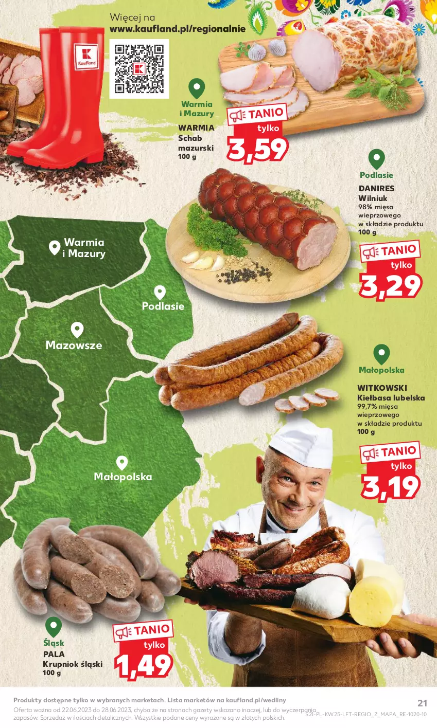 Gazetka promocyjna Kaufland - Gazetka tygodnia - ważna 22.06 do 28.06.2023 - strona 21 - produkty: Kiełbasa