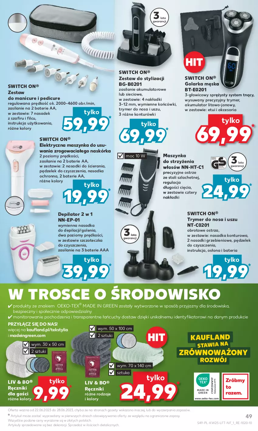 Gazetka promocyjna Kaufland - Gazetka tygodnia - ważna 22.06 do 28.06.2023 - strona 49 - produkty: Akumulator, Bateria, Depilator, Golarka, Gra, Manicure i pedicure, Maszynka, Monitor, O nas, Piec, Ręcznik, Silan, Szczoteczka, Szynka, Tran