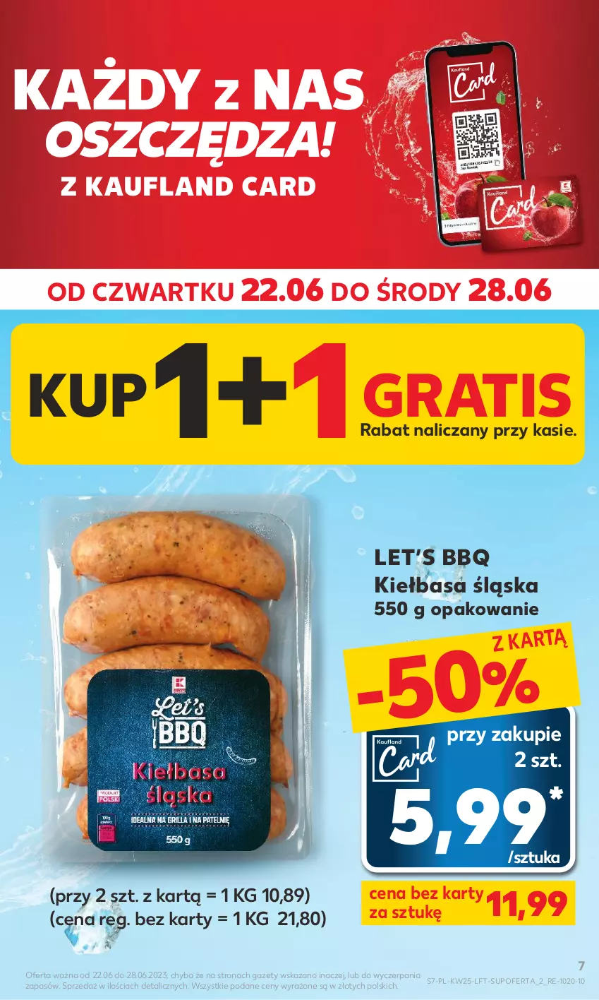 Gazetka promocyjna Kaufland - Gazetka tygodnia - ważna 22.06 do 28.06.2023 - strona 7 - produkty: Gra, Kiełbasa, Kiełbasa śląska