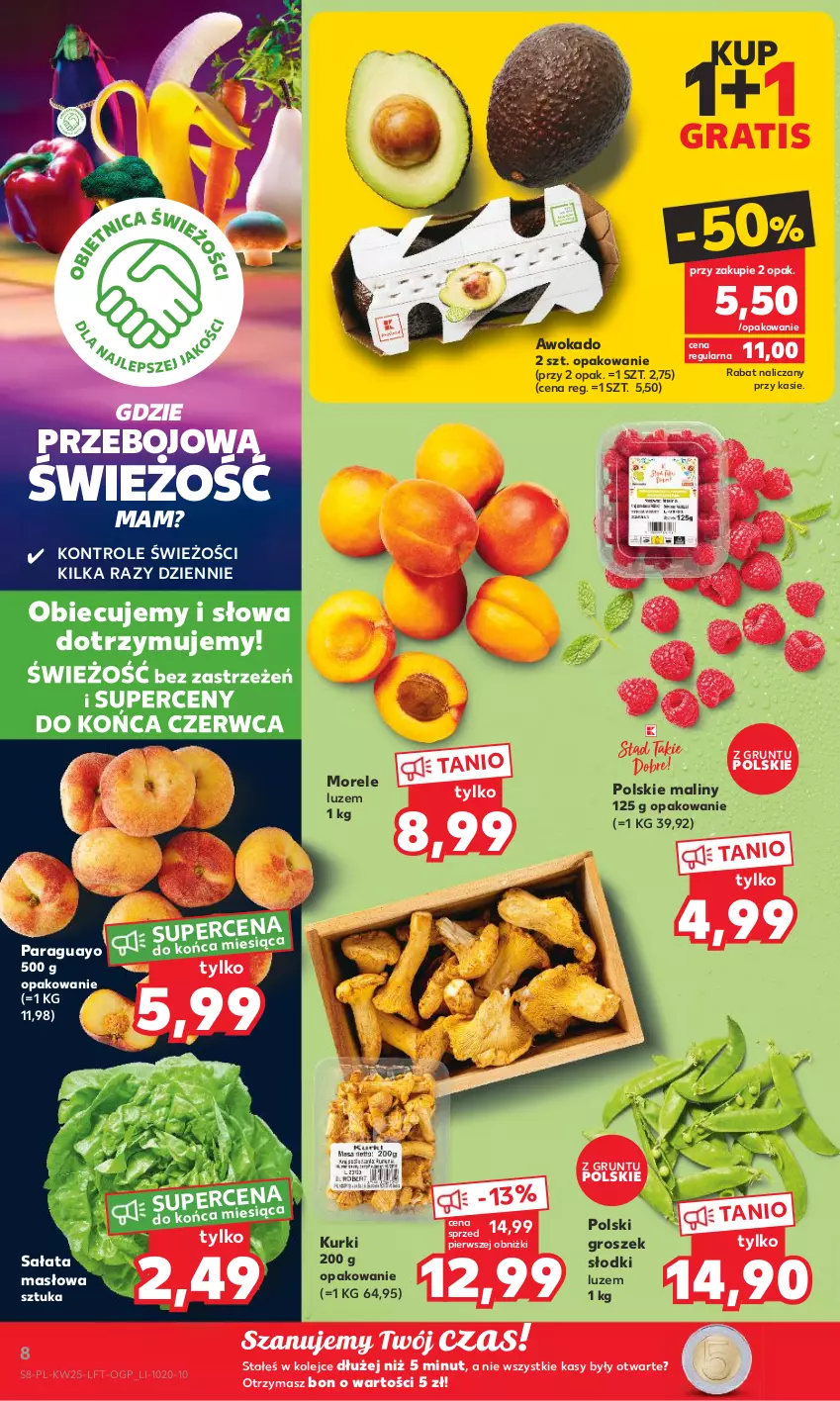 Gazetka promocyjna Kaufland - Gazetka tygodnia - ważna 22.06 do 28.06.2023 - strona 8 - produkty: Gra, Groszek, Grunt, Maliny, Masło, Olej, Sałat, Sałata masłowa