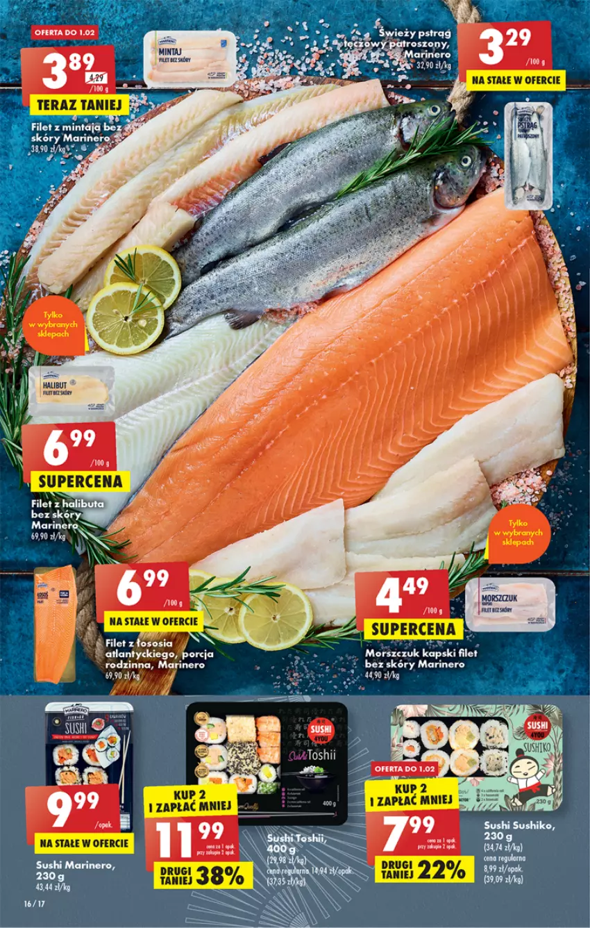 Gazetka promocyjna Biedronka - Gazetka - Biedronka.pl - ważna 30.01 do 04.02.2023 - strona 16 - produkty: Halibut, Por, Sushi, Tera