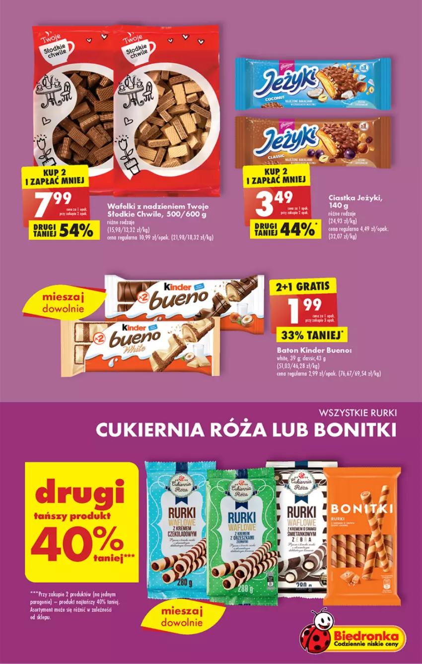 Gazetka promocyjna Biedronka - Gazetka - Biedronka.pl - ważna 30.01 do 04.02.2023 - strona 31 - produkty: Baton, Bonitki, Cukier, Kinder, Kinder Bueno, Por, Róża, Rum, Rurki