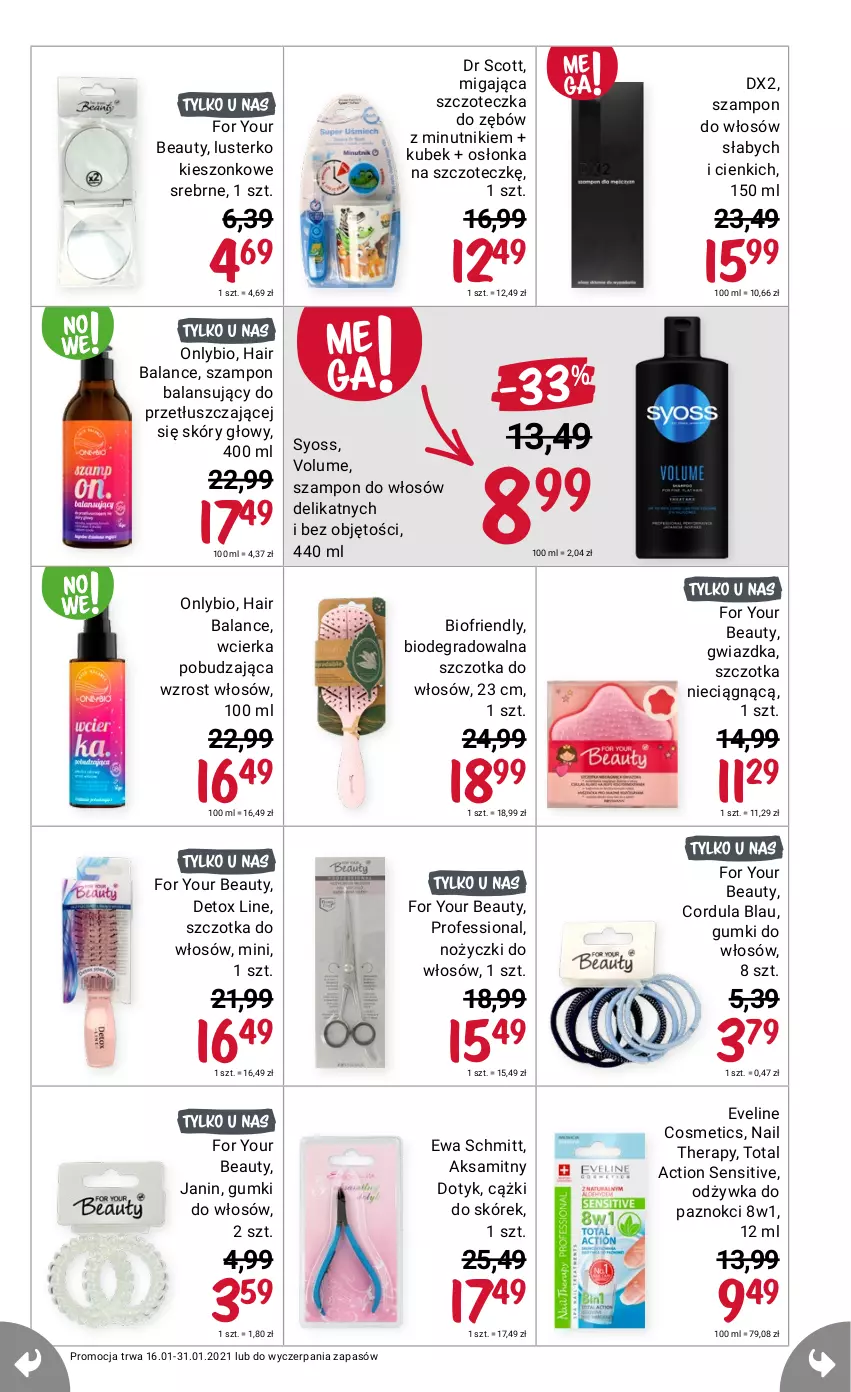 Gazetka promocyjna Rossmann - Mega przebija wszystko - ważna 16.01 do 31.01.2021 - strona 7 - produkty: DX2, Eveline, For Your Beauty, Gra, Syoss, Szampon