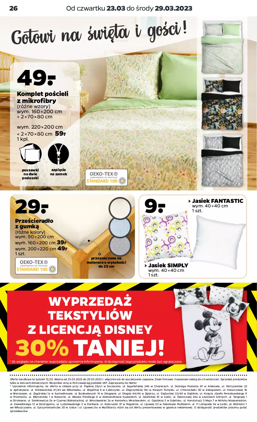 Gazetka promocyjna Netto - Akcesoria i dodatki - ważna 23.03 do 29.03.2023 - strona 10 - produkty: Disney, Fa, Fanta, Gra, Komplet pościeli, Kujawski, Materac, Podlaski, Pościel, Prześcieradło, Sok, Stock, Tera, Top