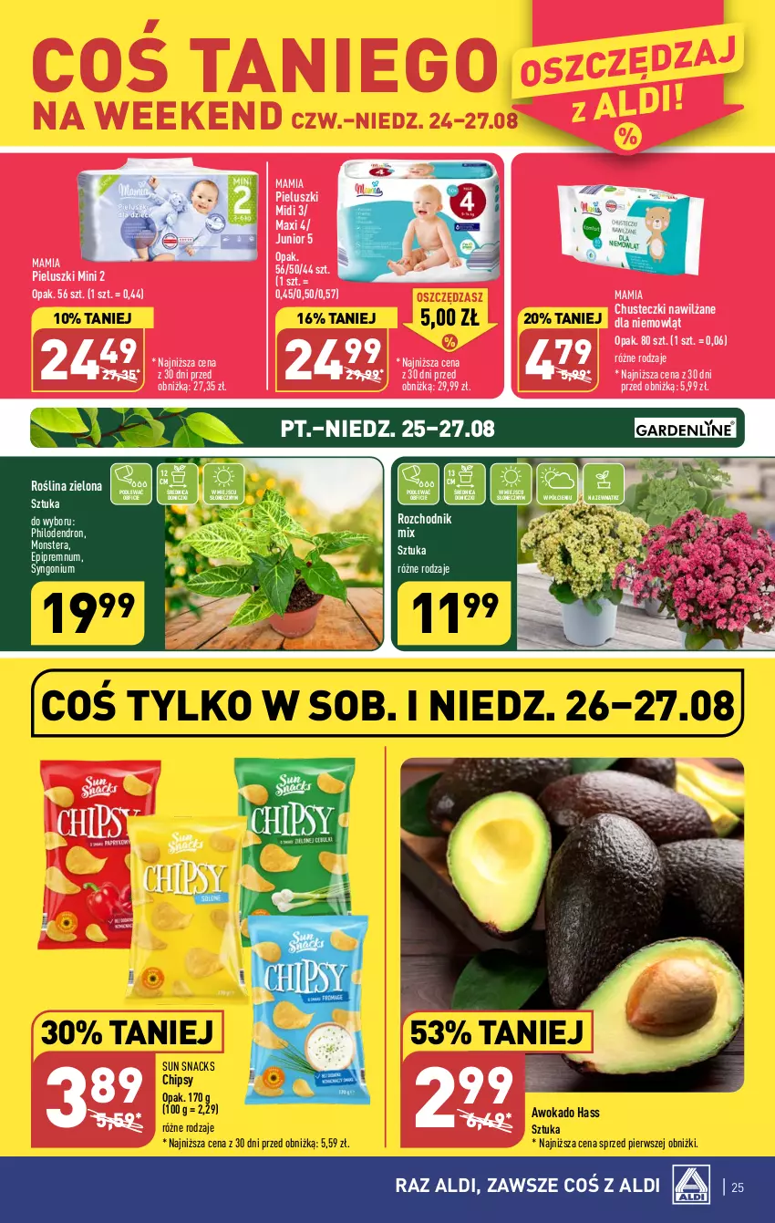 Gazetka promocyjna Aldi - Pełna oferta - ważna 21.08 do 27.08.2023 - strona 25 - produkty: Chipsy, Chodnik, Chusteczki, Dron, Tera