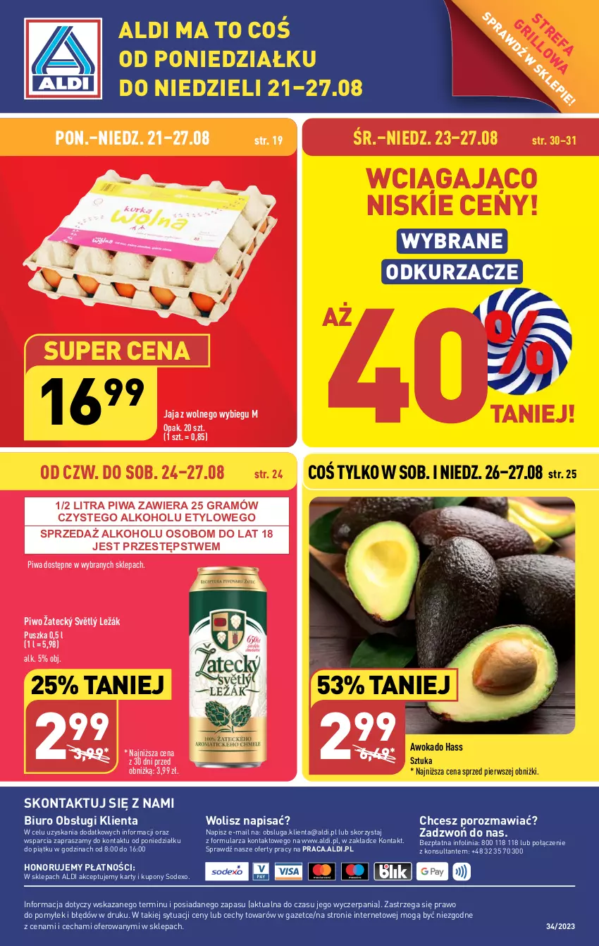 Gazetka promocyjna Aldi - Pełna oferta - ważna 21.08 do 27.08.2023 - strona 40 - produkty: Biuro, Fa, Gra, Jaja, Jaja z wolnego wybiegu, O nas, Odkurzacz, Odkurzacze, Piwa, Piwo, Por