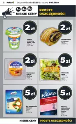 Gazetka promocyjna Netto - Artykuły spożywcze - Gazetka - ważna od 01.06 do 01.06.2024 - strona 2 - produkty: Mozzarella, Jogurt naturalny, Krakus, Ser, Por, Zott, Jogurt, Hamburger, Sałat, Szynka, Burger, Sport, Morliny, Mieszanka sałat