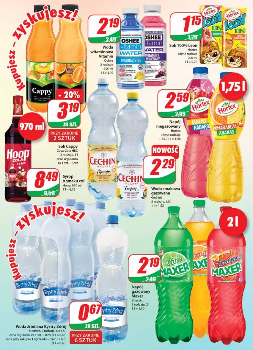 Gazetka promocyjna Dino - Gazetka - ważna 03.03 do 09.03.2021 - strona 2 - produkty: Coca-Cola, Hoop, Hortex, Leon, Mango, Mus, Oshee, Sok, Syrop, Szyna, Woda