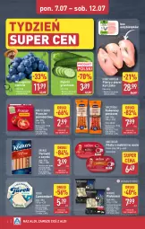 Gazetka promocyjna Aldi - Oferta weekendowa - Gazetka - ważna od 12.07 do 12.07.2025 - strona 2 - produkty: Piec, Kurczak, Krakus, Sos, Parówki, Parówki z szynki, Produkty mrożone, Tarczyński, Camembert, Winogrona, Kabanos, Wino, Grunt